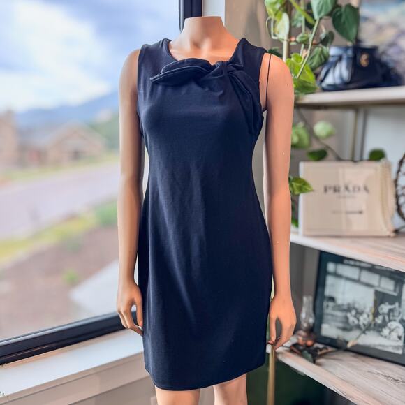 Banana Republic, Black Bow-Neck Ponte Sheath Dress, Women’s Size 6, Classic - Picture 1 of 8